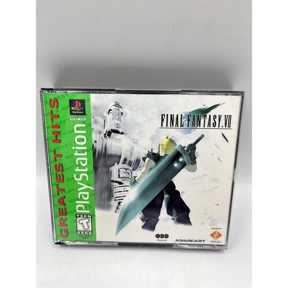 Final Fantasy 7 (Sony Playstation 1) PS1 Greatest Hits Green Label CIB Tested - Picture 1 of 10